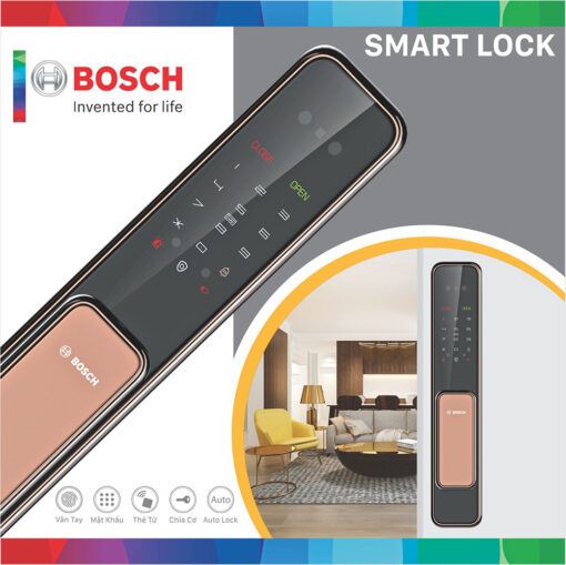 Khóa cửa vân tay nhận diện khuôn mặt BOSCH EL 600B Gold