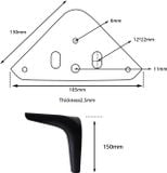 Chân sofa kim loại cao cấp 120mm/150mm đen nhám (Cái) 