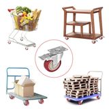  Bánh xe nhựa đỏ đế thép có khóa (Cái) 