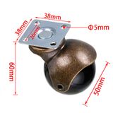  Bánh xe cầu tròn đế vuông phi 40mm, 50mm (cái) 