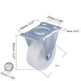  Bánh xe tủ cố định một chiều, màu trắng phi 50mm (Cái) 
