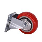  Bánh xe nhựa đỏ đế thép phi 75mm 