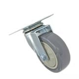  Bánh xe PVC xám phi 125mm không khóa (Cái) 
