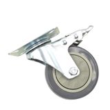  Bánh xe PVC xám phi 125mm có khóa (Cái) 