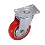  Bánh xe nhựa đỏ đế thép phi 75mm 