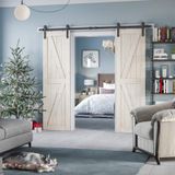  Phụ kiện thanh ray trượt cửa lùa 2 mét bánh xe phi 60mm (bộ) 