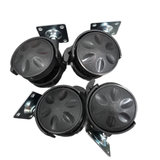  Bánh xe nhựa hoa mai màu đen - pat vuông, có khoá (Bộ 4 cái) 