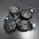  Bánh xe nhựa hoa mai màu đen - pat vuông, có khoá (Bộ 4 cái) 