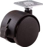  Bánh xe nhựa đen - đế vuông - có khoá phi 50mm (Cái) 