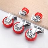  Bánh xe đỏ đế vuông phi 40mm có khóa - không khóa (Cái) 