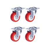  Bánh xe đỏ đế vuông phi 40mm có khóa - không khóa (Cái) 