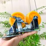  Bánh xe nhựa PP màu vàng phi 70mm, 80mm 