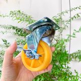  Bánh xe nhựa PP màu vàng phi 70mm, 80mm 