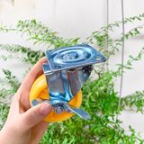  Bánh xe nhựa PP màu vàng phi 70mm, 80mm 