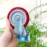  Bánh xe đế vuông màu đỏ phi 100mm, cao tổng 130mm - không khóa (Cái) 