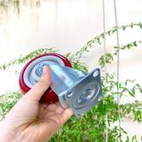  Bánh xe đế vuông màu đỏ phi 100mm, cao tổng 130mm - không khóa (Cái) 