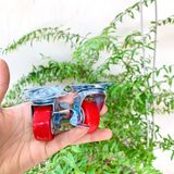 Bánh xe đỏ đế vuông phi 40mm có khóa - không khóa (Cái) 