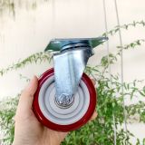  Bánh xe đế vuông màu đỏ phi 100mm, cao tổng 130mm - không khóa (Cái) 