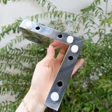  Chân ghế sofa inox chữ L khối đặc màu vàng, màu nikel sáng bóng (Cái) 