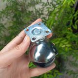  Bánh xe cầu tròn đế vuông không khóa màu xikel (cái) 