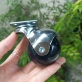  Bánh xe cầu tròn đế vuông không khóa màu xikel (cái) 