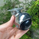  Bánh xe cầu tròn đế vuông không khóa màu xikel (cái) 