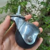  Bánh xe cầu tròn ty ren pat trắng nikel (cái) 