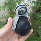  Bánh xe cầu tròn ty ren pat trắng nikel (cái) 