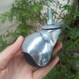  Bánh xe cầu tròn ty ren pat trắng nikel (cái) 