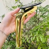  Chân ghế mỏ vịt - vàng bóng - cao 150mm 