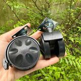  Bánh xe nhựa hoa mai màu đen - pat vuông, có khoá (Bộ 4 cái) 