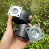  Bánh xe nhựa hoa mai màu đen - pat vuông, có khoá (Bộ 4 cái) 