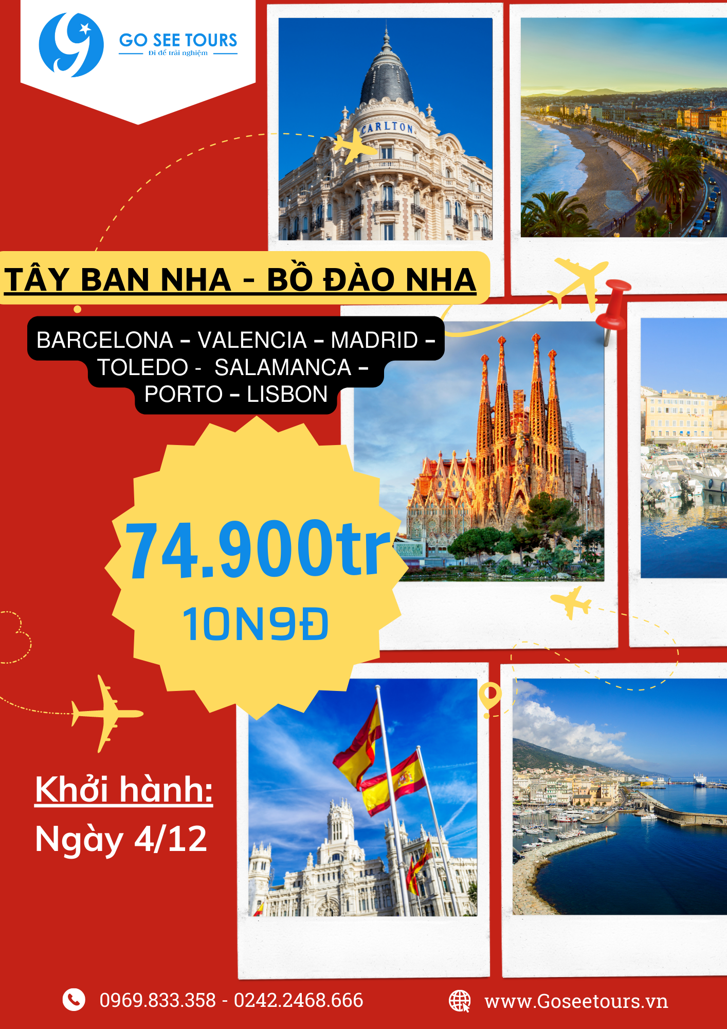 TOUR TÂY BAN NHA - BỒ ĐÀO NHA - 10N9Đ