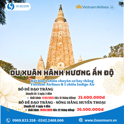 3. DU XUÂN HÀNH HƯƠNG ẤN ĐỘ - 3N3Đ - BAY VIETNAM AIRLINES