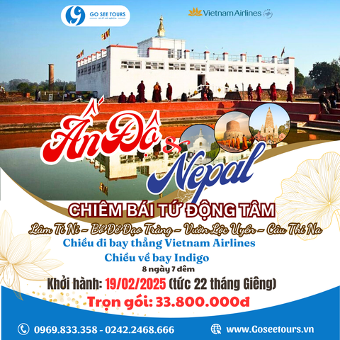 2. ẤN ĐỘ - NEPAL - 8N7Đ - BAY VIETNAM AIRLINES