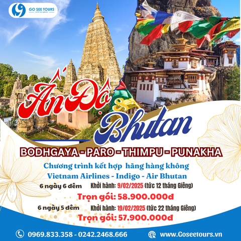 4. ẤN ĐỘ -BHUTAN - 6N5Đ - BAY VIETNAM AIRLINES