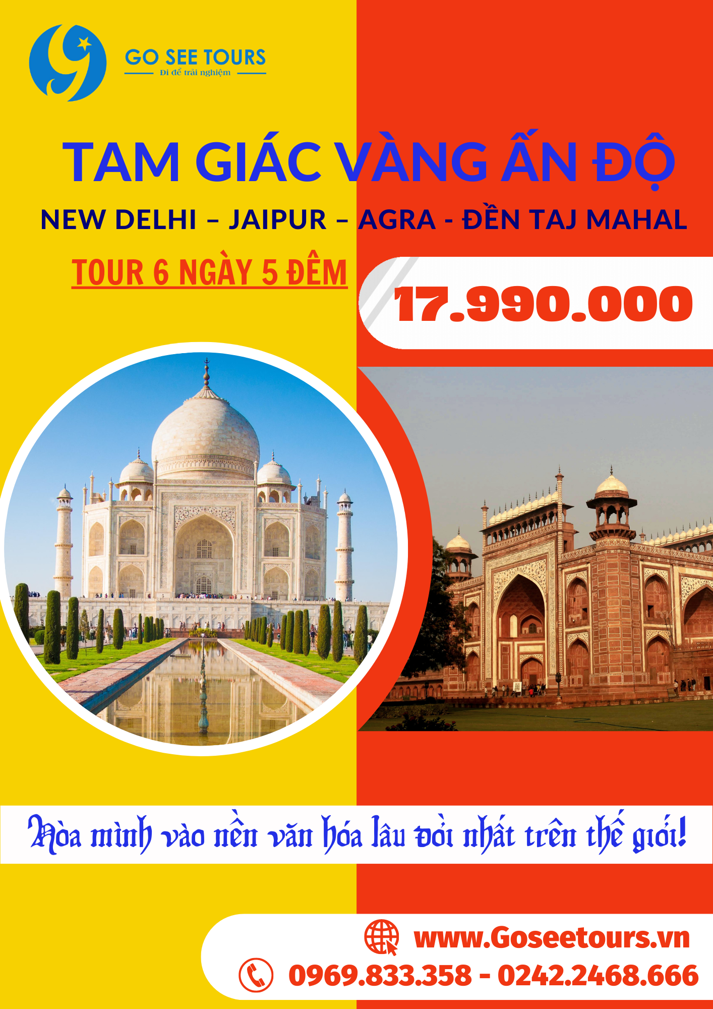 TOUR ẤN ĐỘ NEW DELHI – JAIPUR – AGRA  - ĐỀN TAJ MAHAL
