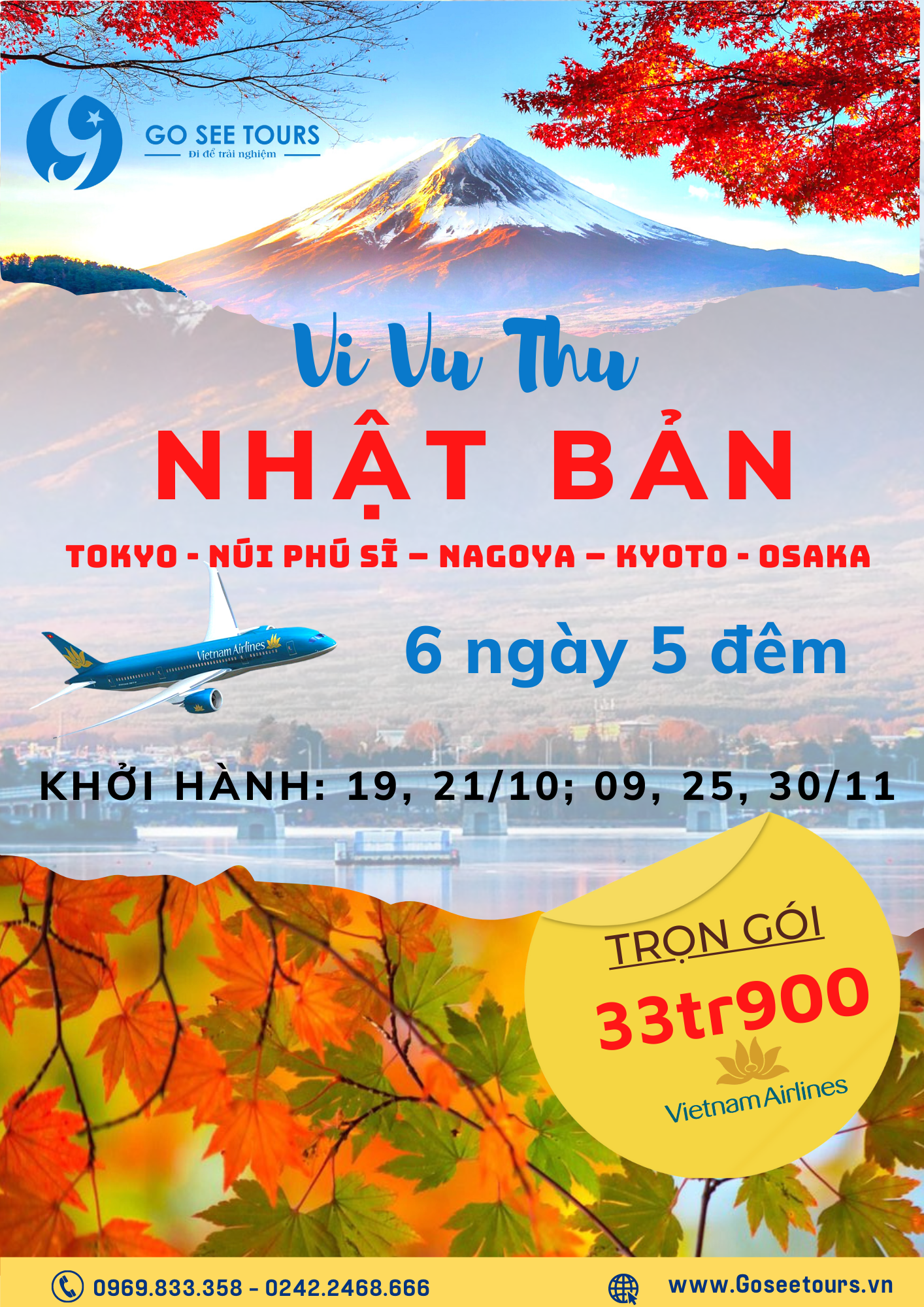 TOUR NARITA – TOKYO - NÚI PHÚ SĨ – NAGOYA – KYOTO - OSAKA  - 6N5Đ - BAY VIETNAMAIRLINES