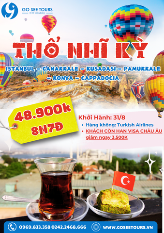 THỔ NHĨ KỲ - 8N7Đ - BAY HÀNG KHÔNG TURKISH AIRLINES
