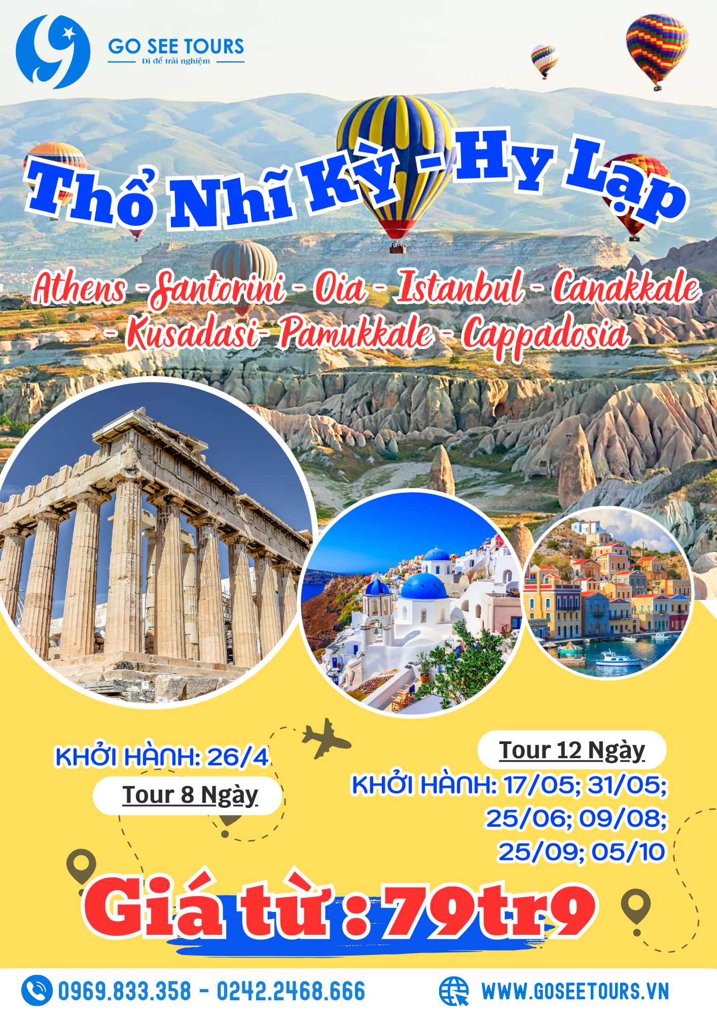 THỔ NHĨ KỲ - HY LẠP - 11N10 - BAY HÀNG KHÔNG TURKISH AIRLINES