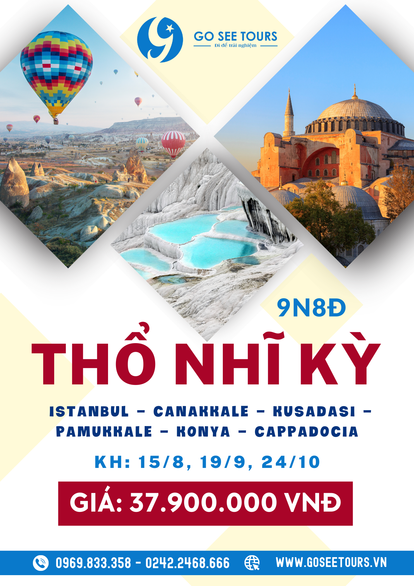 THỔ NHĨ KỲ - ISTANBUL – CANAKKALE – KUSADASI – PAMUKKALE – KONYA – CAPPADOCIA - 9N8Đ - Turkish Airlines