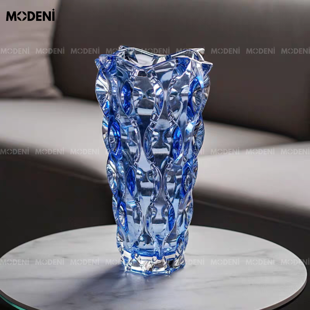 Bình Hoa Pha Lê Aqua – Bình Decor Pha Lê Cao Cấp Lấp Lánh Như Sóng Nước – Trang Trí Bàn Console, Kệ Tủ, Phòng Khách Sang Trọng