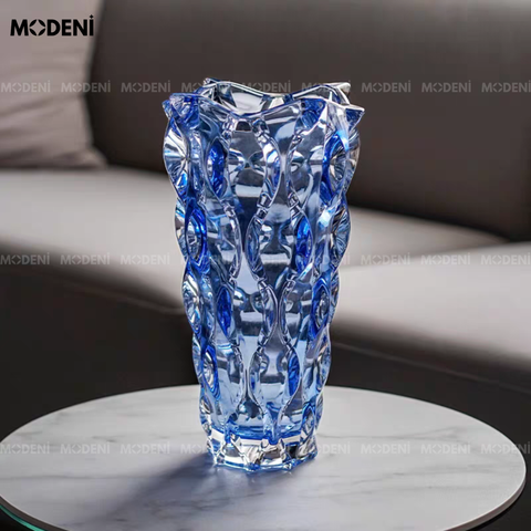 Bình hoa pha lê Aqua thiết kế 3D lấp lánh trên bàn sofa sang trọng