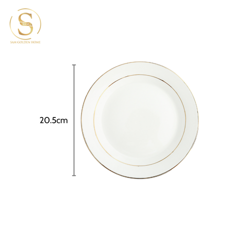  Đĩa Sứ Xương Finch Viền Vàng Cao Cấp Cỡ Nhỏ Sang Trọng 