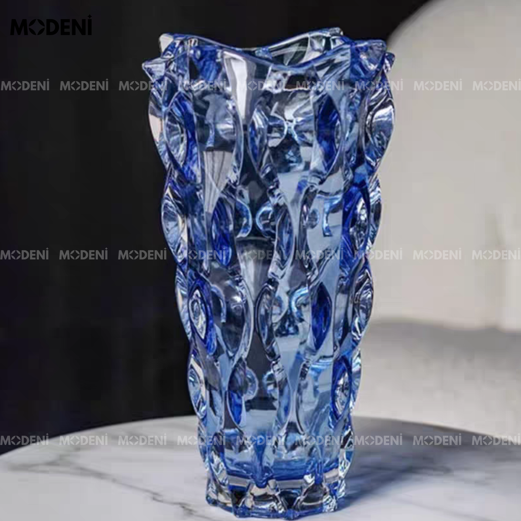 Bình Hoa Pha Lê Aqua – Bình Decor Pha Lê Cao Cấp Lấp Lánh Như Sóng Nước – Trang Trí Bàn Console, Kệ Tủ, Phòng Khách Sang Trọng