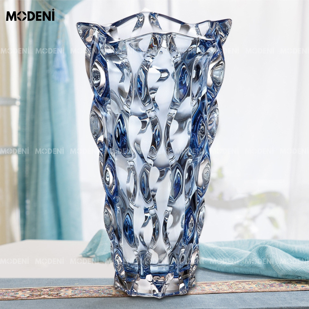 Bình Hoa Pha Lê Aqua – Bình Decor Pha Lê Cao Cấp Lấp Lánh Như Sóng Nước – Trang Trí Bàn Console, Kệ Tủ, Phòng Khách Sang Trọng