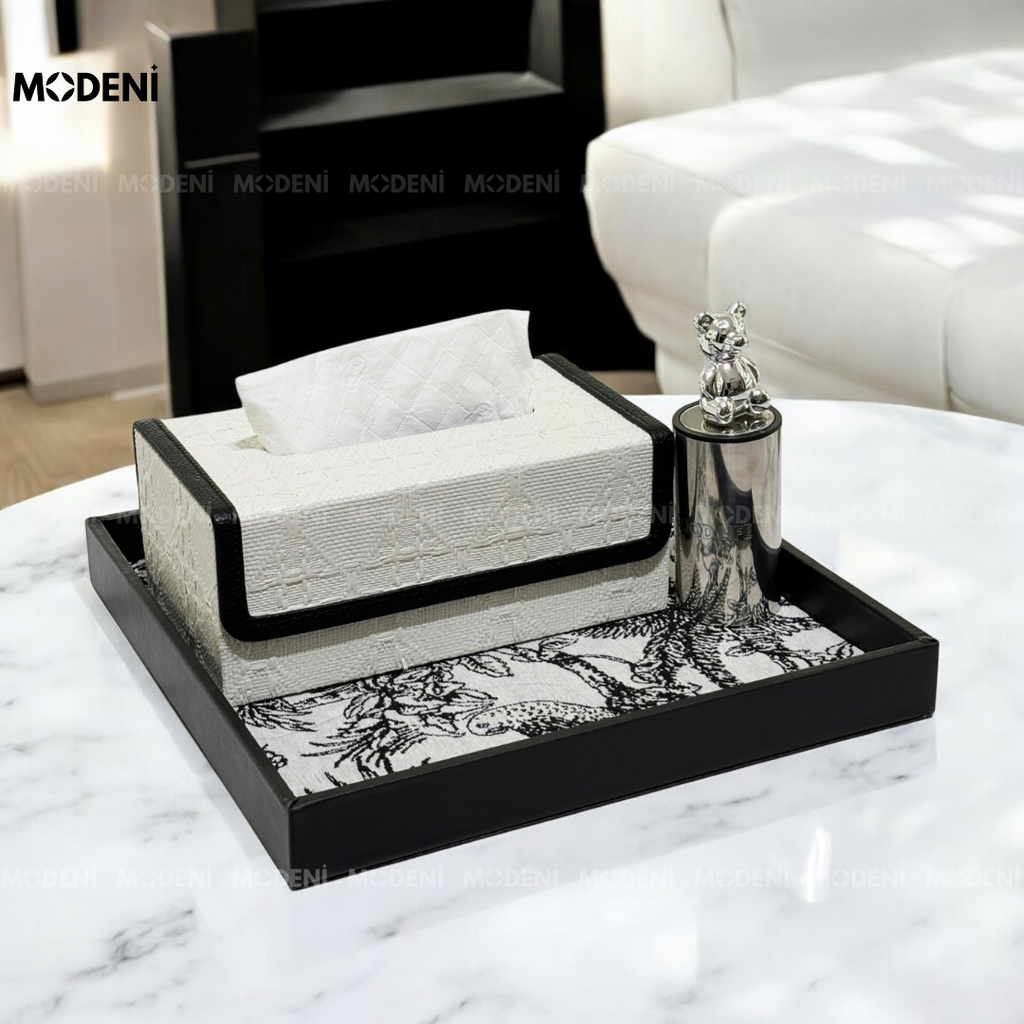 Khay Aylin Tiger – Decor Hình Vuông Hiện Đại – Hoạ Tiết Jacquard Nghệ Thuật Cá Tính, Nhỏ Gọn, Phù Hợp Bàn Sofa, Bàn Trang Điểm, Không Gian Tối Giản