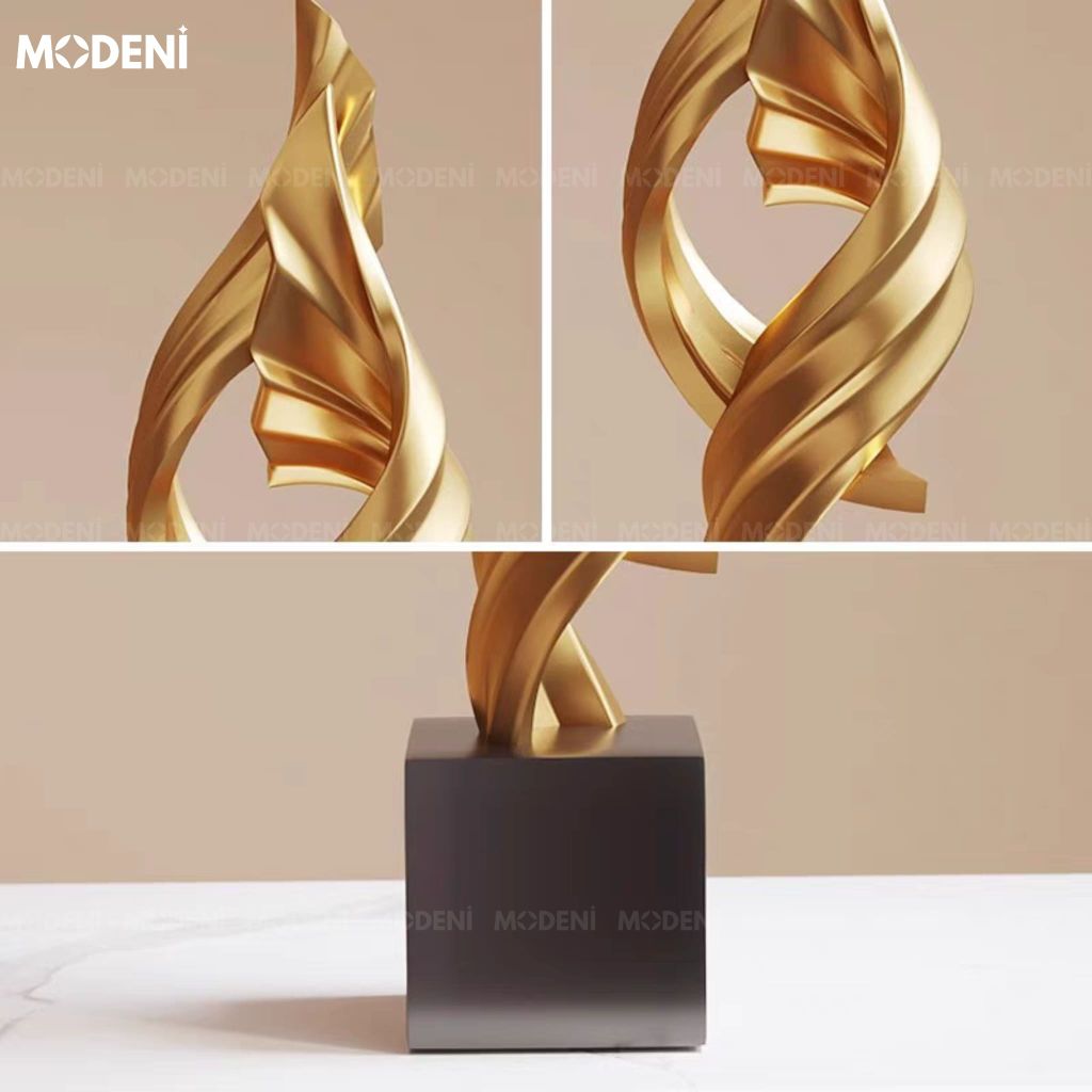 Tượng Trang Trí Eternal Twist – Tượng Decor Nghệ Thuật Cao Cấp – Thiết Kế Xoắn Ốc Hiện Đại Cho Phòng Khách Sang Trọng