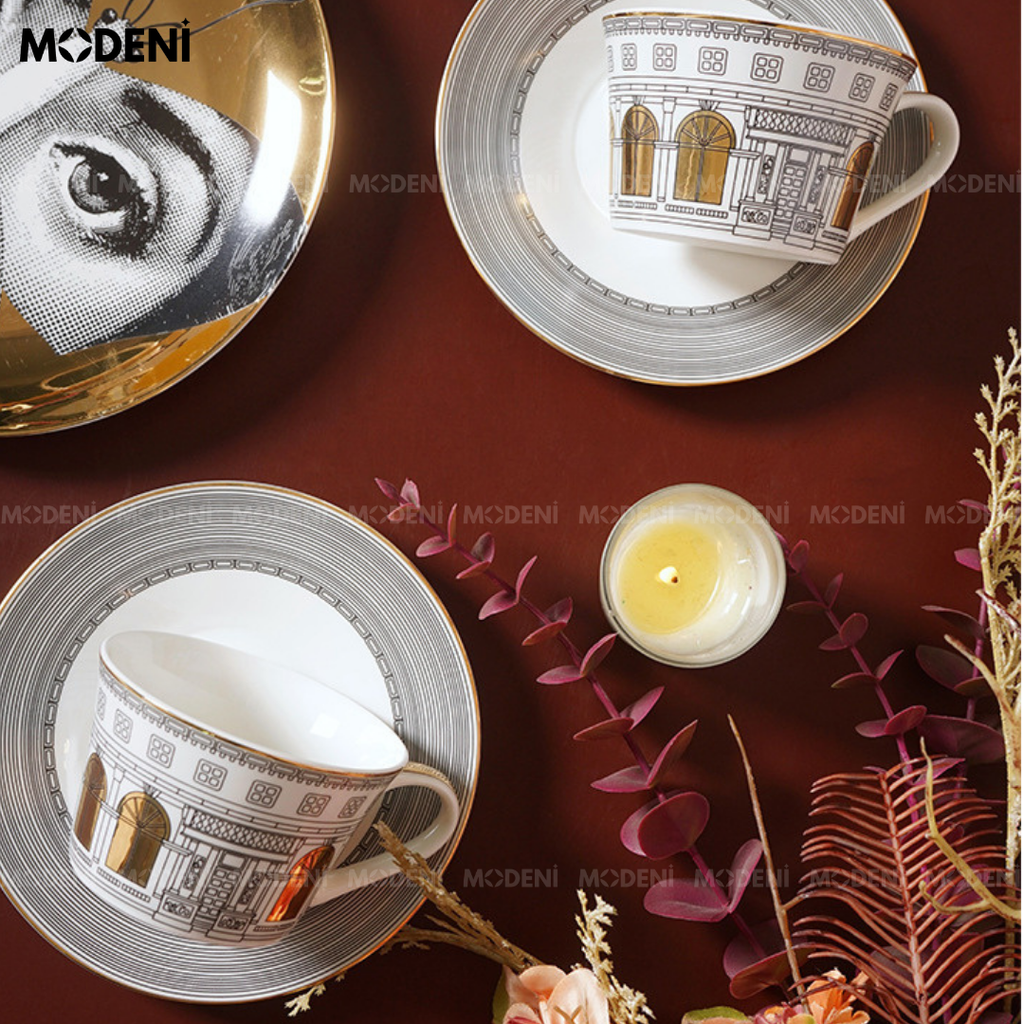 Bộ Bình Trà Họa Tiết Ngôi Nhà Hime Cao Cấp Sang Trọng