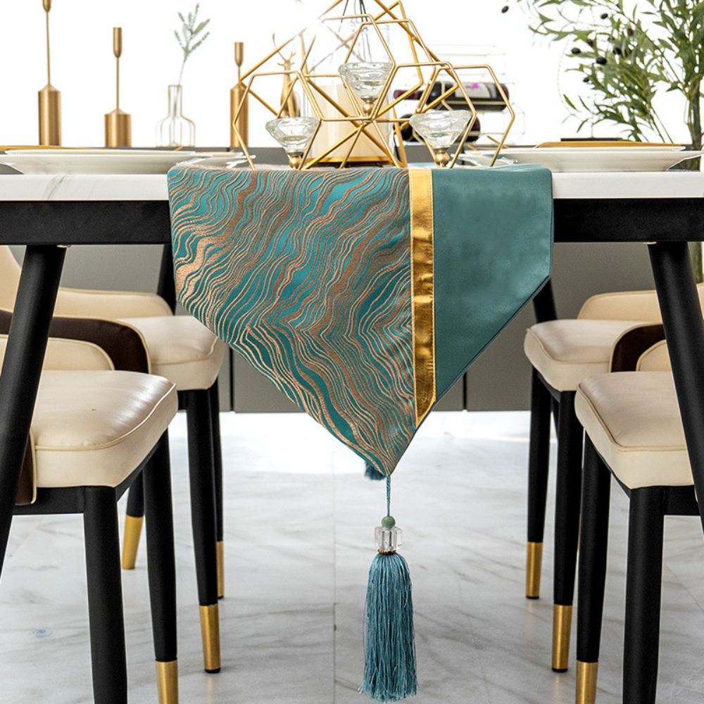 Khăn Bàn Table Runner Fern Flowrous Sang Trọng Cao Cấp